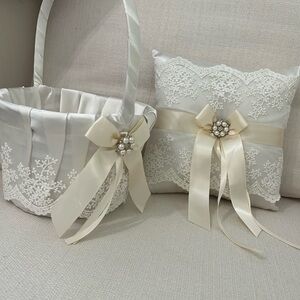Beautiful, high quality race ring pillow and flower girl basket